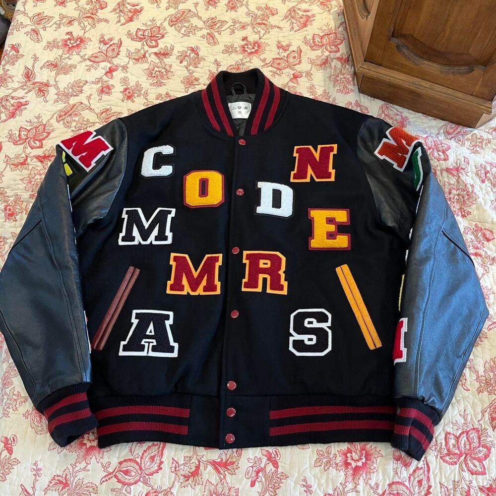 Brand New Commanders Washington Museum Chenille Patch embroidered Leather jacket